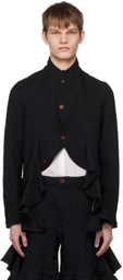 Comme des Garçons Shirt Black Ruffled Blazer