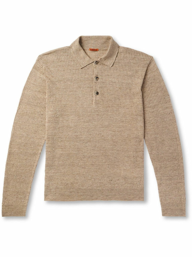 Photo: Barena - Pevaron Ribbed Linen and Cotton-Blend Polo Shirt - Neutrals