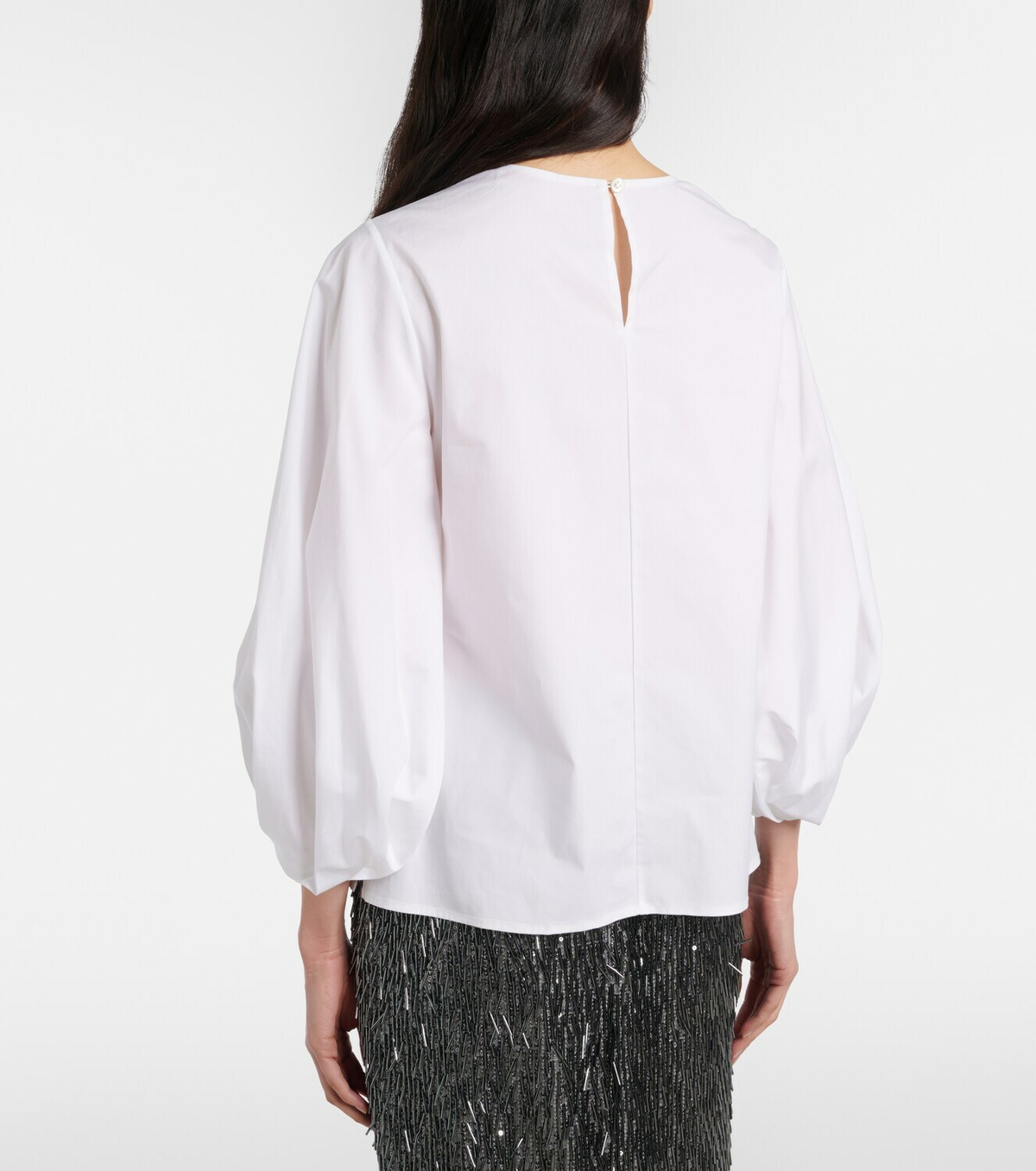 Carolina Herrera Floral-appliqué cotton-blend blouse
