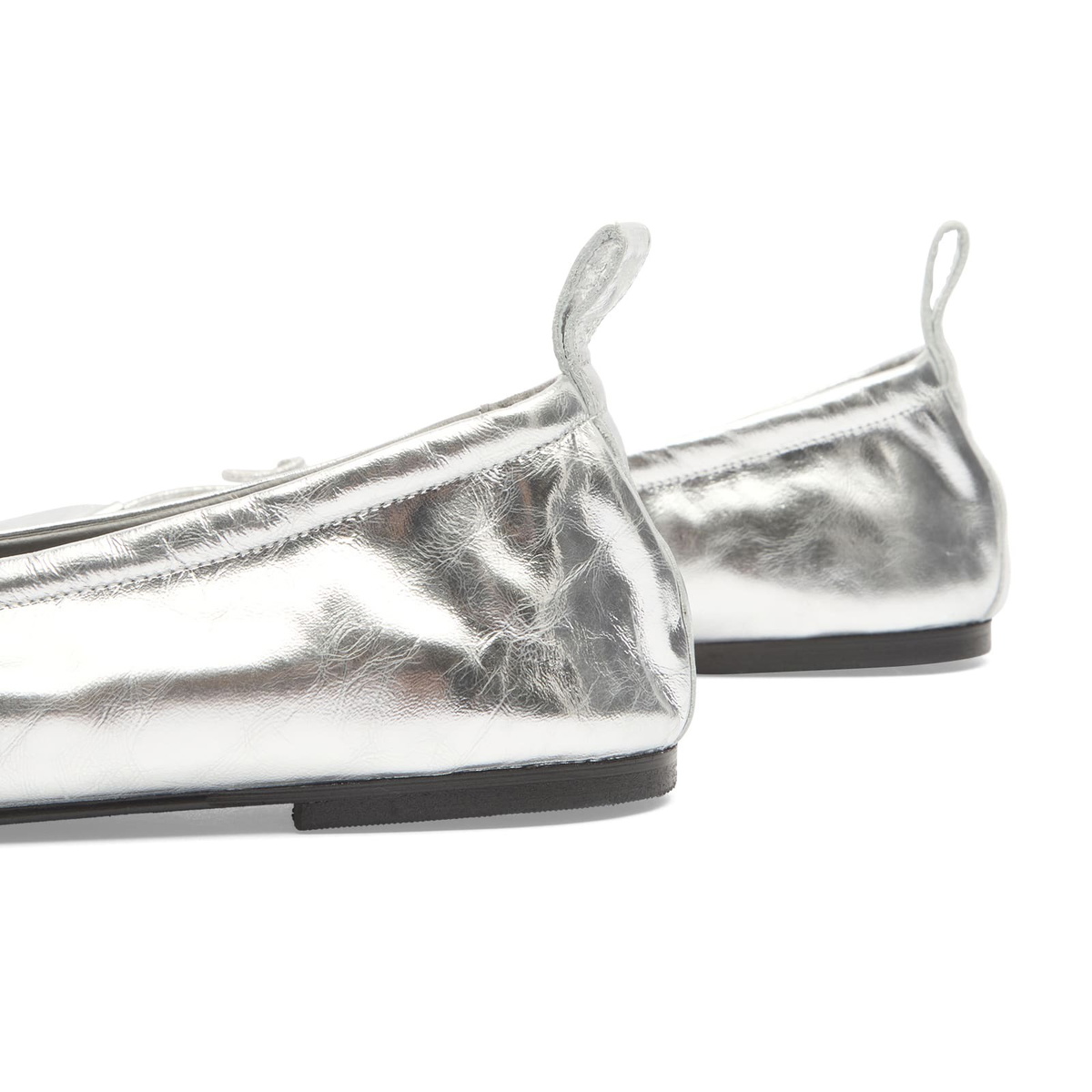ALOHAS Women's Rosalind Leather Ballet Flats in Shimmer Silver