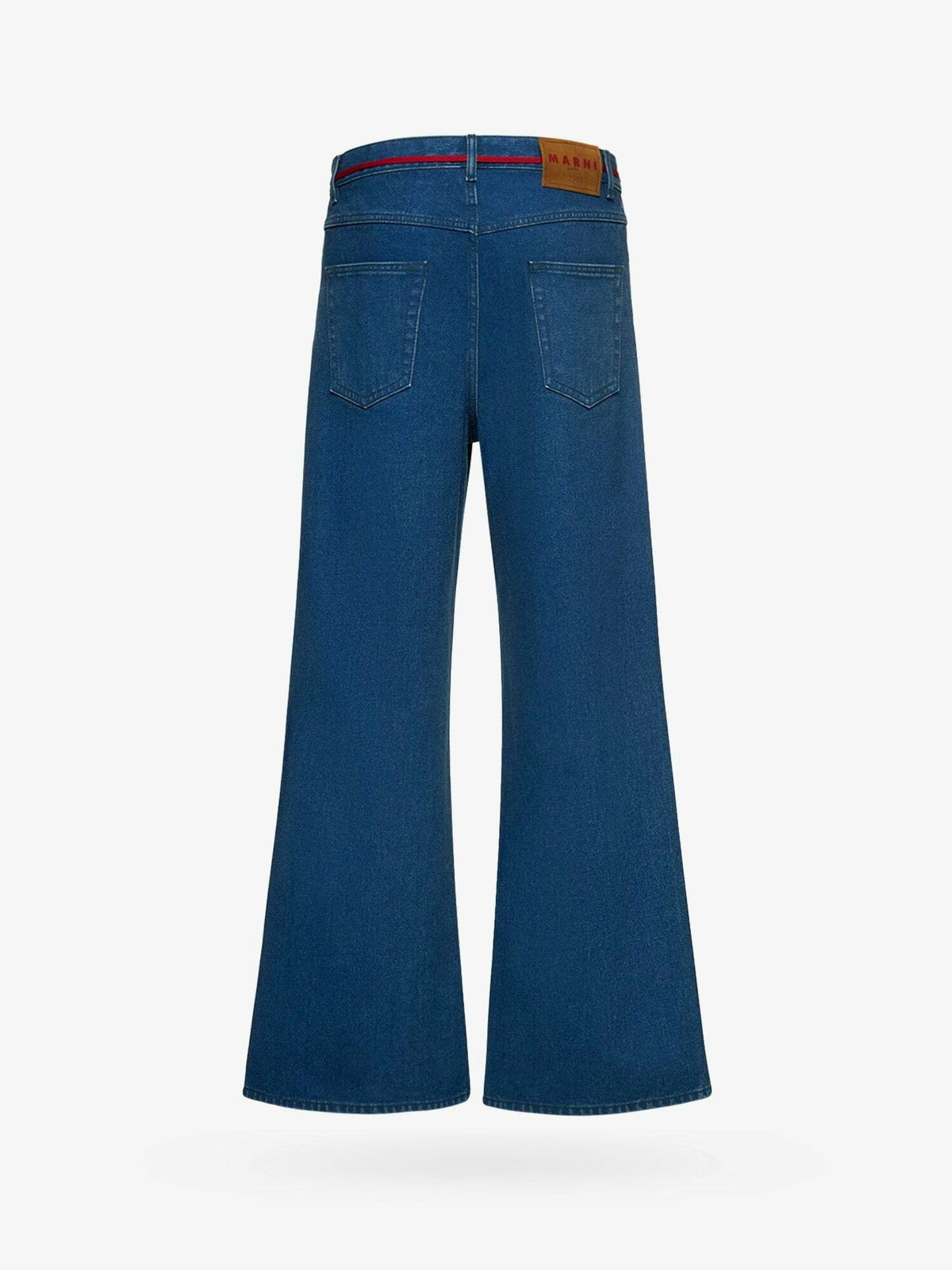 デニム・ジーパン MARNI Men Jeans Denim PUJU0019A1USCU83 BDB60 Low rise blue jeans with red belt | Marni