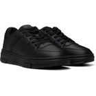 Hugo Black Mesh-Trim Faux-Leather Sneakers
