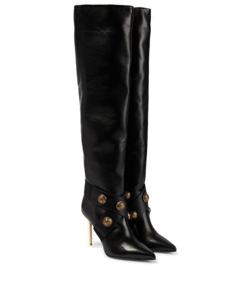 BALMAIN 26S KNEE-HIGH BOOTS 75 MM IN BLACK CALFSKIN main image 0