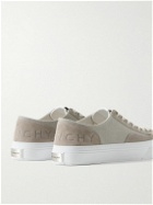 Givenchy - City Logo-Debossed Leather and Suede-Trimmed Canvas Sneakers - Neutrals