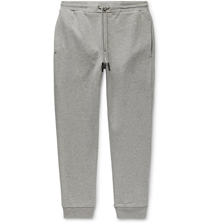 Photo: McQ Alexander McQueen - Tapered Mélange Fleece-Back Cotton-Jersey Sweatpants - Gray
