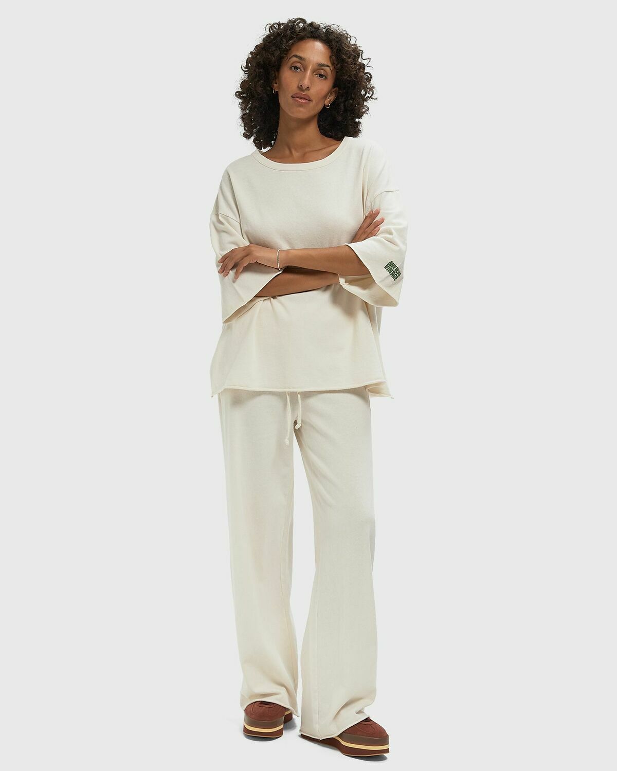 American Vintage YKOBOW Beige Womens Casual Pant