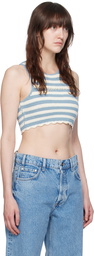 GANNI Blue & Off-White Racerback Tank Top