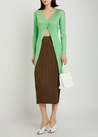 Pleats Please Issey Miyake Pleated Woven Coat Light Green