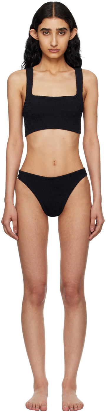 Hunza G XANDRABIKINIBUBBLEGUM 関税送料込 Xandra Bikini - Black | One Size Swimwear | Hunza G