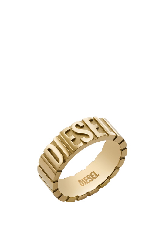 Photo: Diesel Gold-tone stainless steel ring - Rings - Unisex - Gold