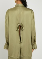 Day Birger ET Mikkelsen Strong Open-back Satin Shirt Khaki