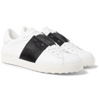 Valentino - Valentino Garavani Open Striped Leather and Calf Hair Sneakers - Men - White