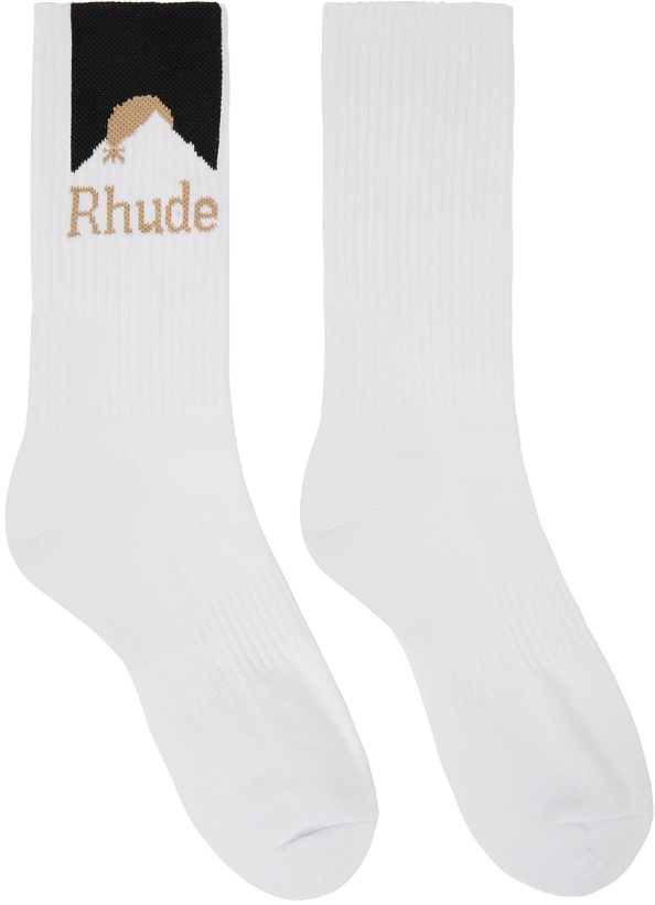 Photo: Rhude White Moonlight Sport Socks