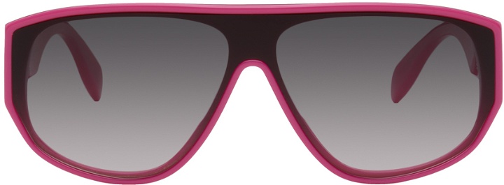 Photo: Alexander McQueen Pink Graffiti Shield Sunglasses