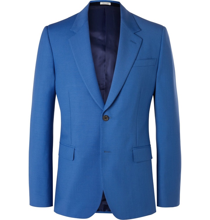 Photo: Alexander McQueen - Cobalt-Blue Slim-Fit Wool and Mohair-Blend Suit Jacket - Blue