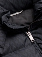 Valentino - Logo-Print Shell Hooded Down Jacket - Blue