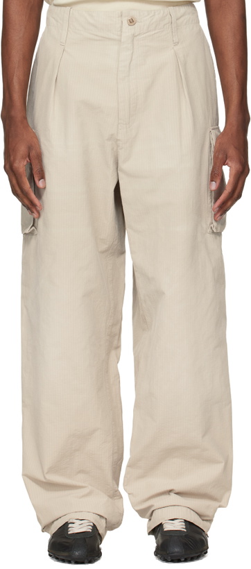 Photo: Maison Margiela Beige Cotton-Blend Cargo Pants