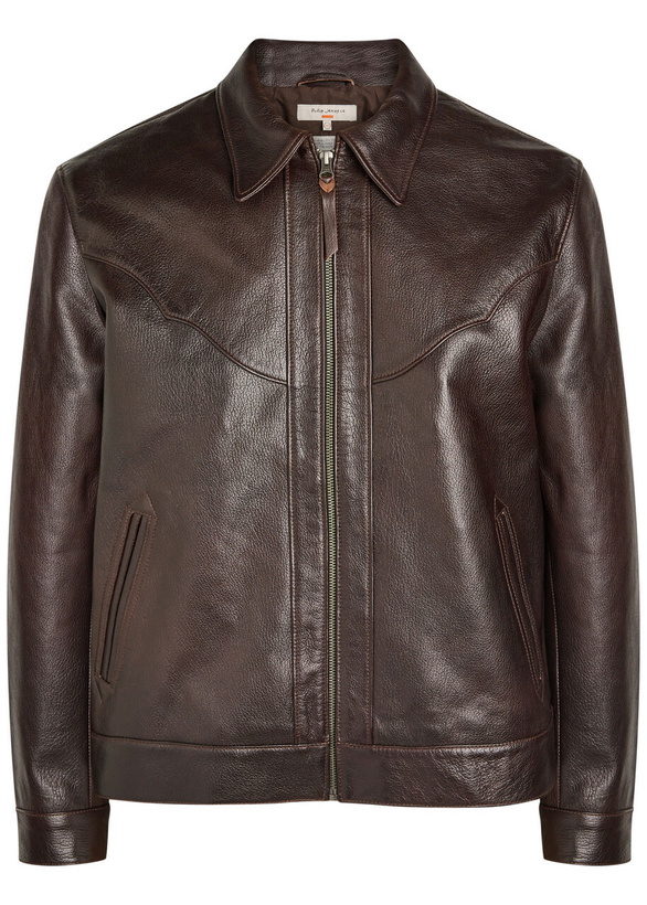 Photo: Nudie Jeans Joppe Western Leather Jacket Dark Brown