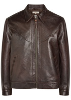 Nudie Jeans Joppe Western Leather Jacket Dark Brown