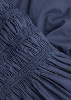 Matteau Smocked Cotton Midi Dress Navy