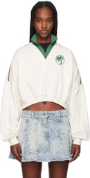 Palm Angels Off-White & Green Oval Palm Sweatshirt