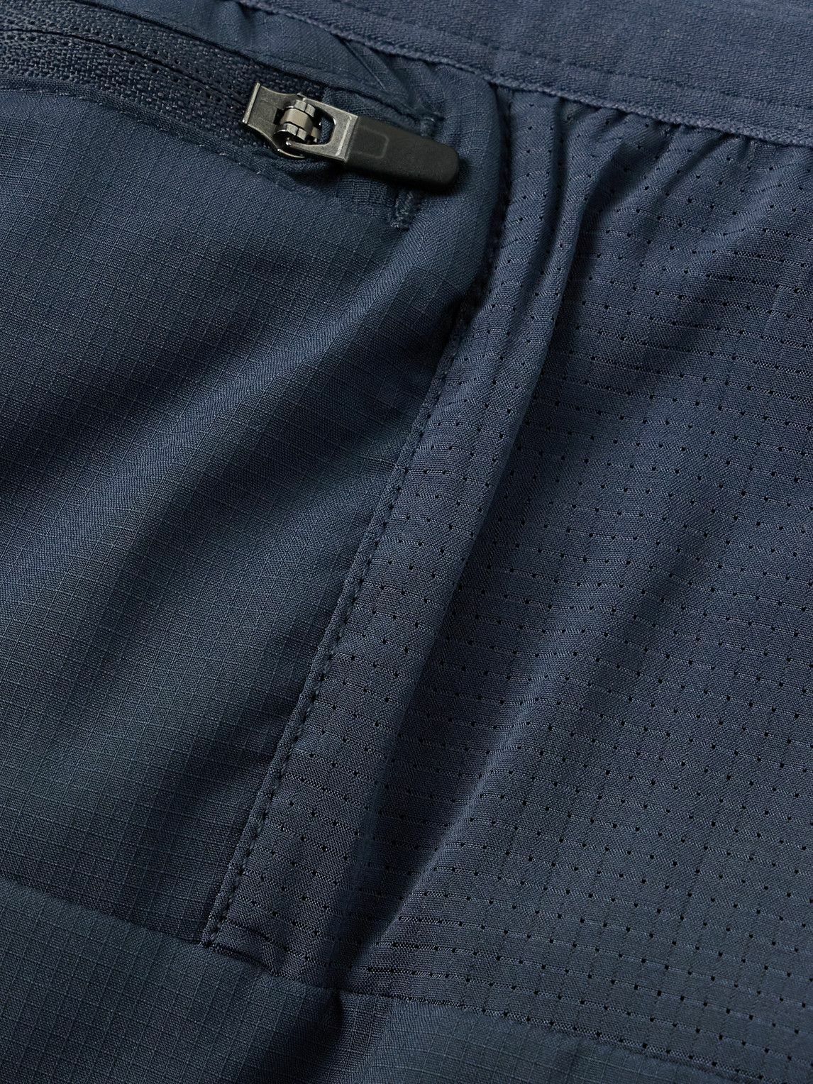 NIKE RUNNING - Stride Straight-Leg Mesh-Panelled Dri-FIT Ripstop Drawstring Shorts - Blue