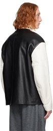 Jil Sander Black & White Padded Leather Jacket