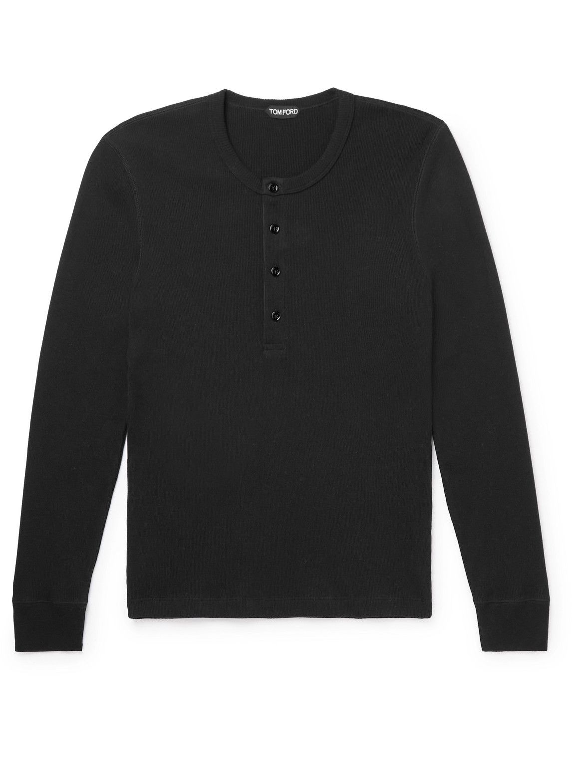TOM FORD - Slim-Fit Ribbed Cotton-Jersey Henley T-Shirt