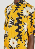 Floral Motif Short Sleeve Shirt in Yellow