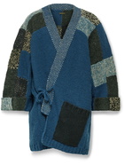 KAPITAL - Oversized Patchwork Wool and Linen-Blend Cardigan