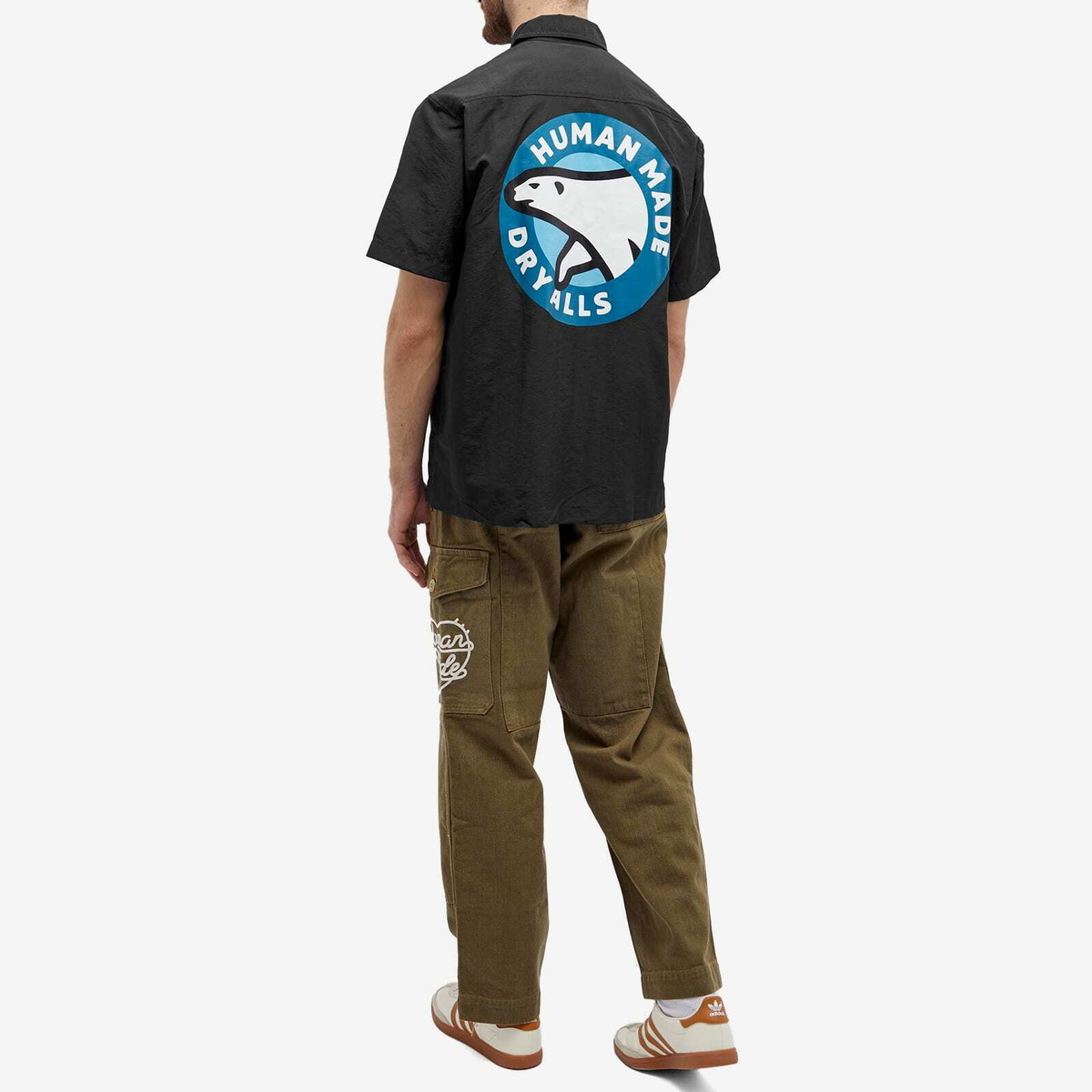 Human Made Men's Short Sleeve Camping Shirt in Black Human Made