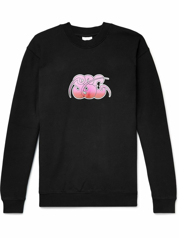 Photo: Stockholm Surfboard Club - Mer Logo-Print Fleece-Back Organic Cotton-Jersey Sweatshirt - Black