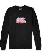 Stockholm Surfboard Club - Mer Logo-Print Fleece-Back Organic Cotton-Jersey Sweatshirt - Black