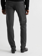 Canali - Slim-Fit Brushed Wool-Twill Trousers - Gray