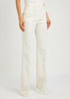 David Koma Flared Straight-leg Stretch-wool Trousers Off White
