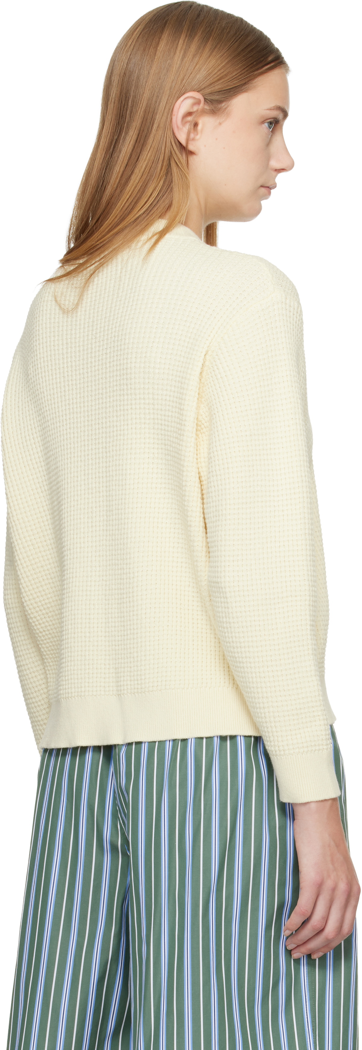 HommeGirls Off-White Waffle Knit Sweater