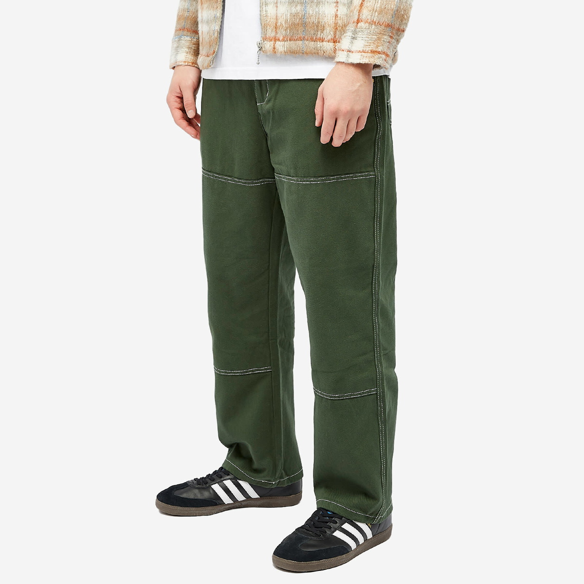 Butter Goods Men's Double Knee Work Pant in Dark Forest