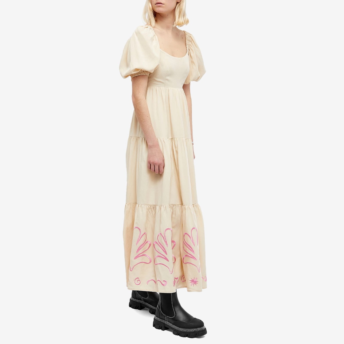 KITRI Women's Gianna Embroidered Maxi Dress in Sand KITRI KITRI Women's Gianna Embroidered Maxi Dress in Sand KITRI