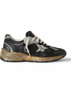 Golden Goose - Running Dad Distressed Scuba and Leather-Trimmed Mesh and Suede Sneakers - Black