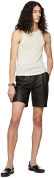 Magliano Black Leather Scouts Shorts
