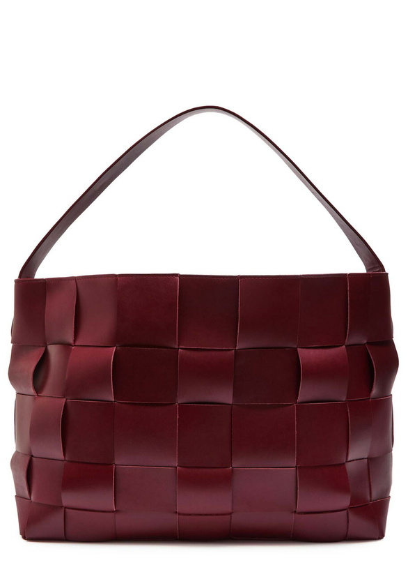 Photo: ST. Agni Woven Large Leather Tote - Plum - One Size
