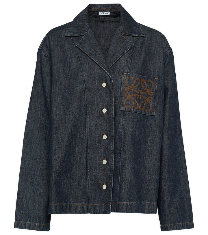 Photo: Loewe Anagram embroidered denim shirt