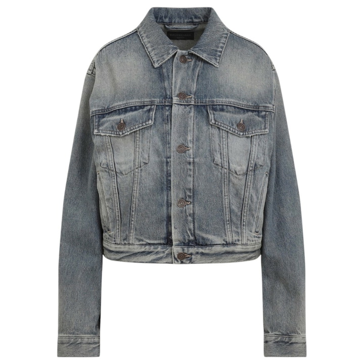 Photo: Balenciaga Rhinestone Logo Denim Jacket