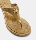 Versace Alia 55 metallic thong sandals