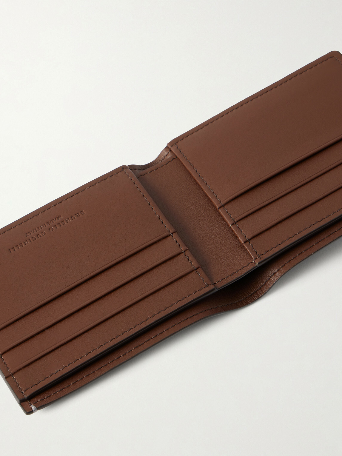 Brunello Cucinelli - Logo-Debossed Leather Billfold Wallet