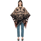 Burberry Beige & Black Gallant Knight Wool Cape