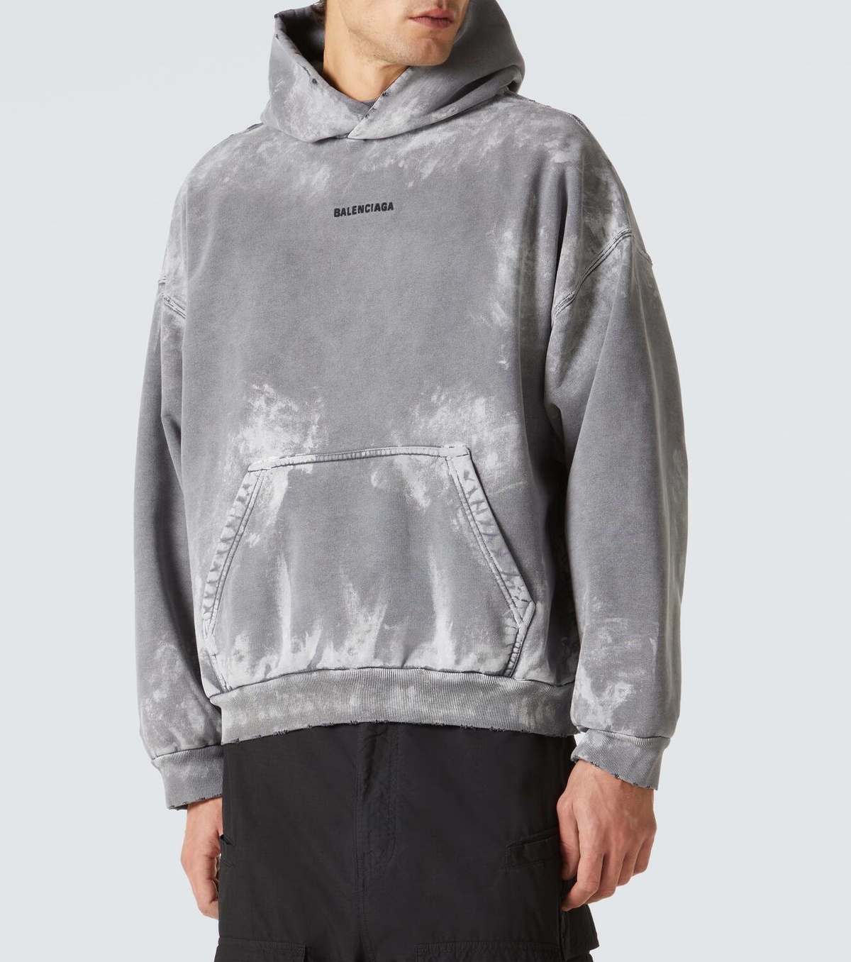Balenciaga Distressed cotton jersey hoodie Balenciaga