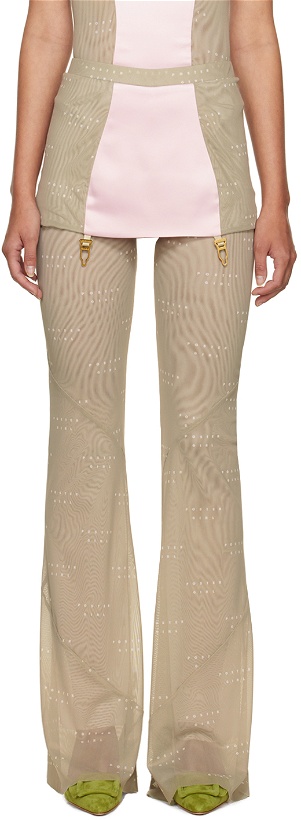 Photo: Poster Girl SSENSE Exclusive Pink & Taupe Portia Trousers