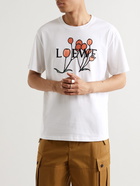 Loewe - Logo-Print Cotton-Blend Jersey T-Shirt - White