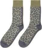 sacai Khaki Leopard Socks